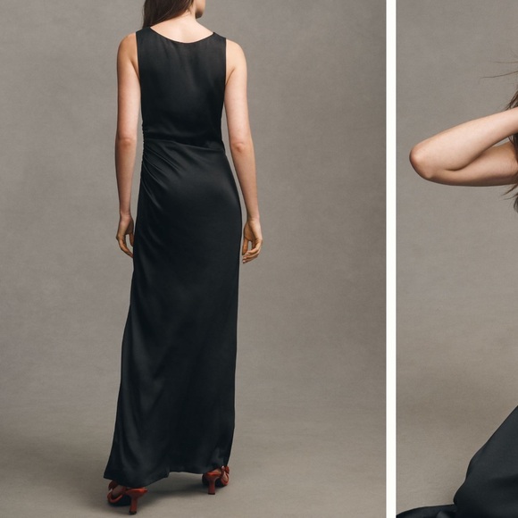 Anthropologie BHLDN Emma High Neck Satin Maxi Gown- NWT- M - Picture 2 of 7